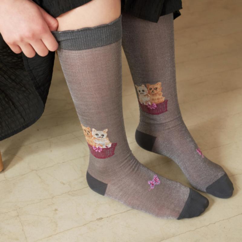 

SOCKS APPEAL NAT high cut glitter kitties S