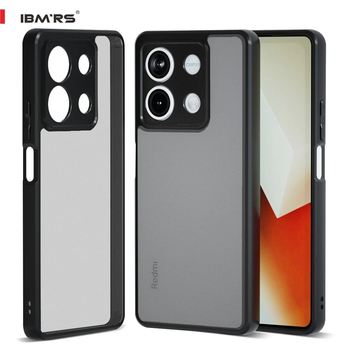 

(В комплекте ремешок на запястье)ibmrs для Xiaomi Redmi Note 13 Anti-Fingerprint Camo Case, матовый прозрачный защитный чехол для телефона matte black матовый черный