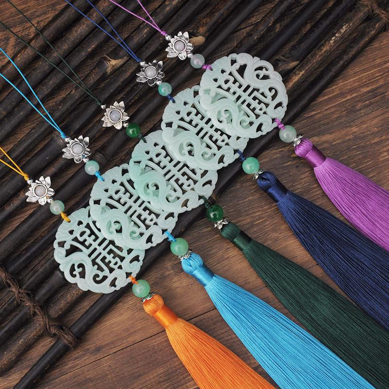 Traditional Hanfu Brooch & Waist Pendant - Longevity & Happiness Tassel Decoration