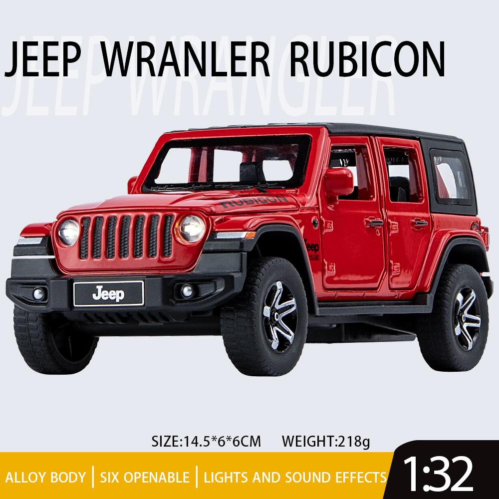 

1/32 масштаб Jeep Wrangler Rubicon сплав модель автомобиля литой металлический внедорожник высокая имитация звука свет детский элитный подарок мотоцикл