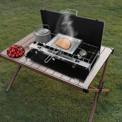 3-Burner Gas Camping Stove Portable Cooking Stove Adjustable Windshield 4.5KW For Camping, Barbecues, Parties, Picnics