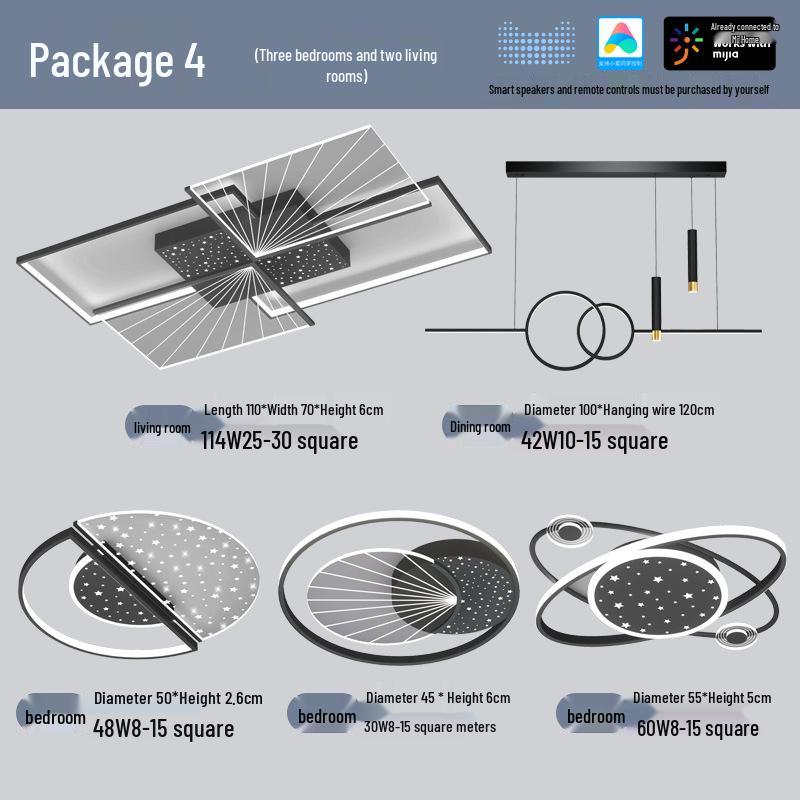 Smart Ceiling Light Package for Living Room - Compatible with Mijia Xiaoai Control