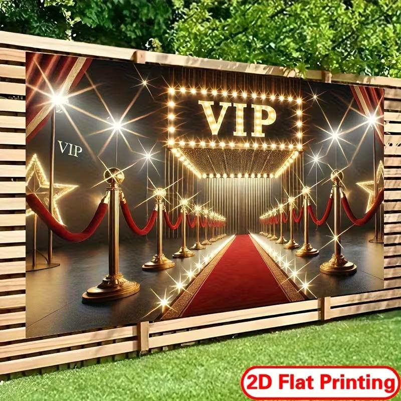2D Hollywood VIP Entrance Background Cloth Red Carpet Party Photo Prop