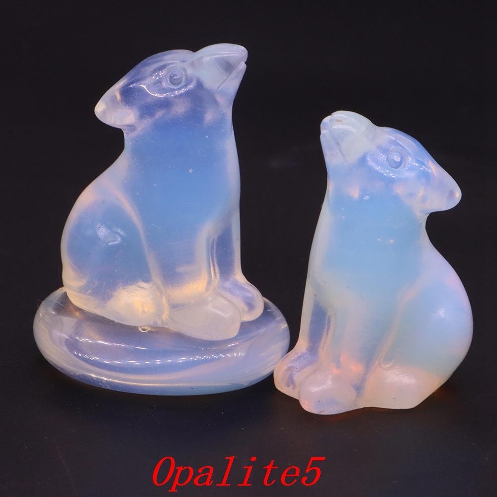 Amethyst Rose Quartz Cute Cat Statue Natural Stone Carved Healing Crystal Animal Figurine Reiki Gemstone Craft Home Decor Gift