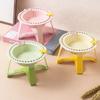 Anti Slip Cat Food Water Bowl Anti Vomiting Elevated Pet Feeder Bowl Ceramic Cat Bowl  Pet Supplies
