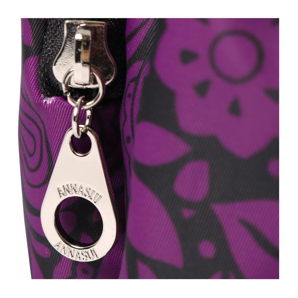 ANNA SUI Journey Boston Bag Mini Boston Shoulder Bag with Floral Black Women's (316302), Print, (Size 10)