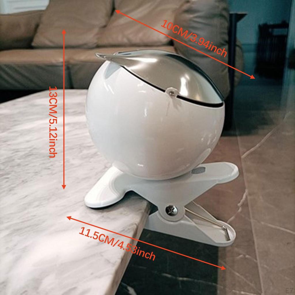 Clip On Table Edge Ashtray Easy To Clean Decor Container for Home Cafe Hotel Black