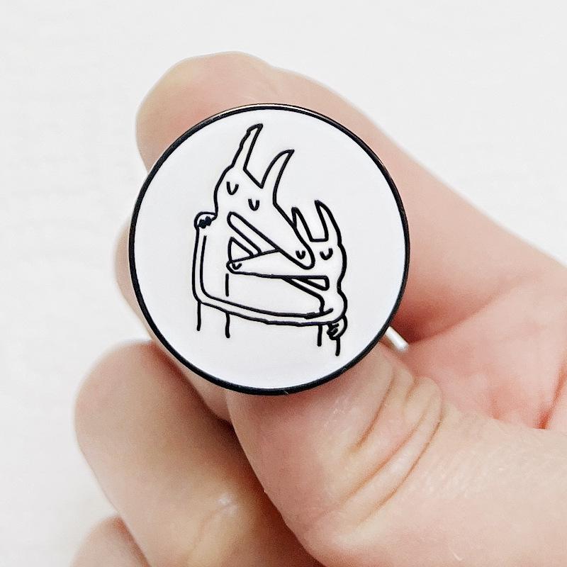 Rock Band Cartoon Metal Badge - Twin Fantasy Music Album Pin Brooch