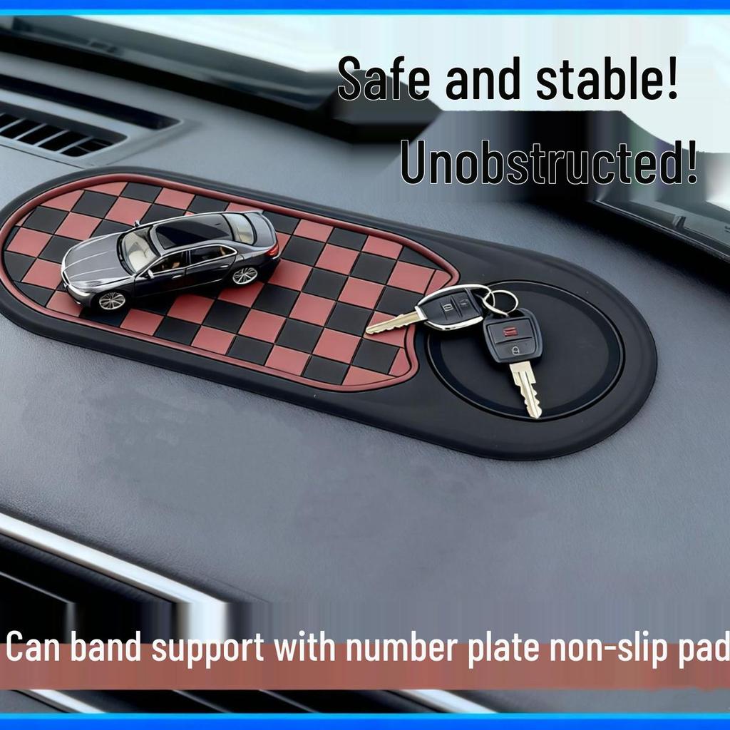 Car Anti-Slip Pad & Phone Holder with Strong Suction and High Temperature Resistance - Multi-functional Vehicle Ornament & Storage.