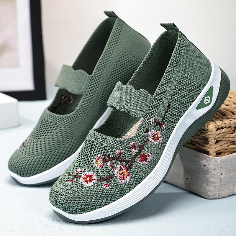 Fashion Women's Summer Casual Breathable Soft Sole Comfortable Lightweight Outdoor Home Mom Shoes Flat Casual Shoes