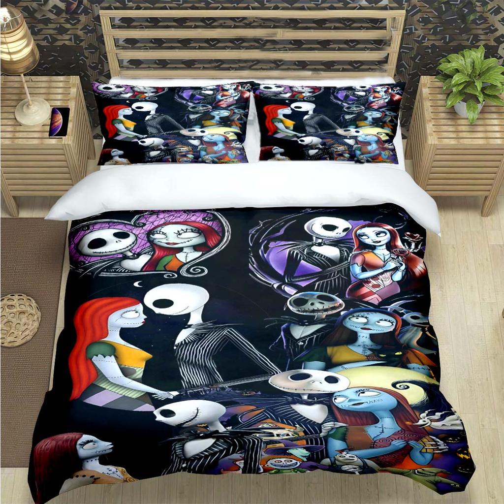 Horror Film The Nightmare Before Christmas Print Bedding Sets Bed Supplies Set Duvet Cover Bed Comforter Set Bedding Set Gift