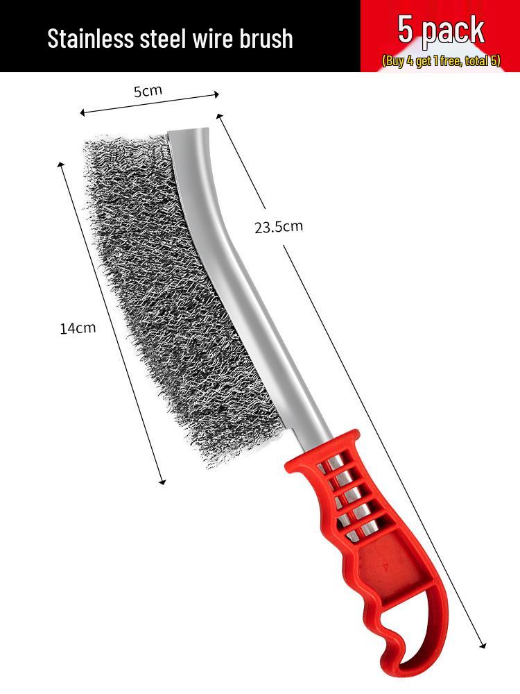 Industrial Stainless Steel Wire Brush with Handle - Copper Wire for Grill and Rust Cleaning