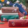 1 Piece Cute Cartoon Christmas Pencil Case Bag Key Chain Pu Large Capacity Coin Wallet Case Pouch Bag School Supplies Gift