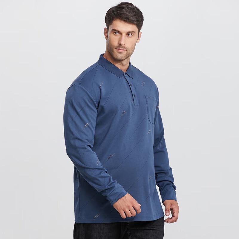 Men's Plus Size Casual Long Sleeve Polo Shirt