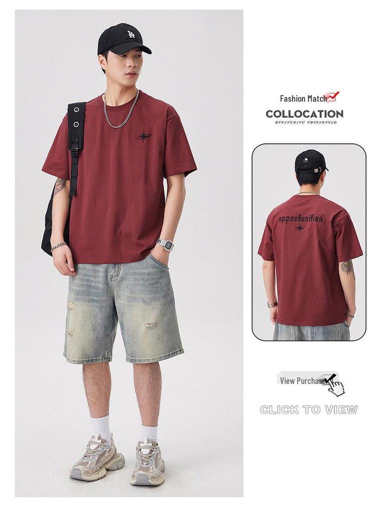 Men's Trendy Summer Short-Sleeved Embroidered T-Shirt