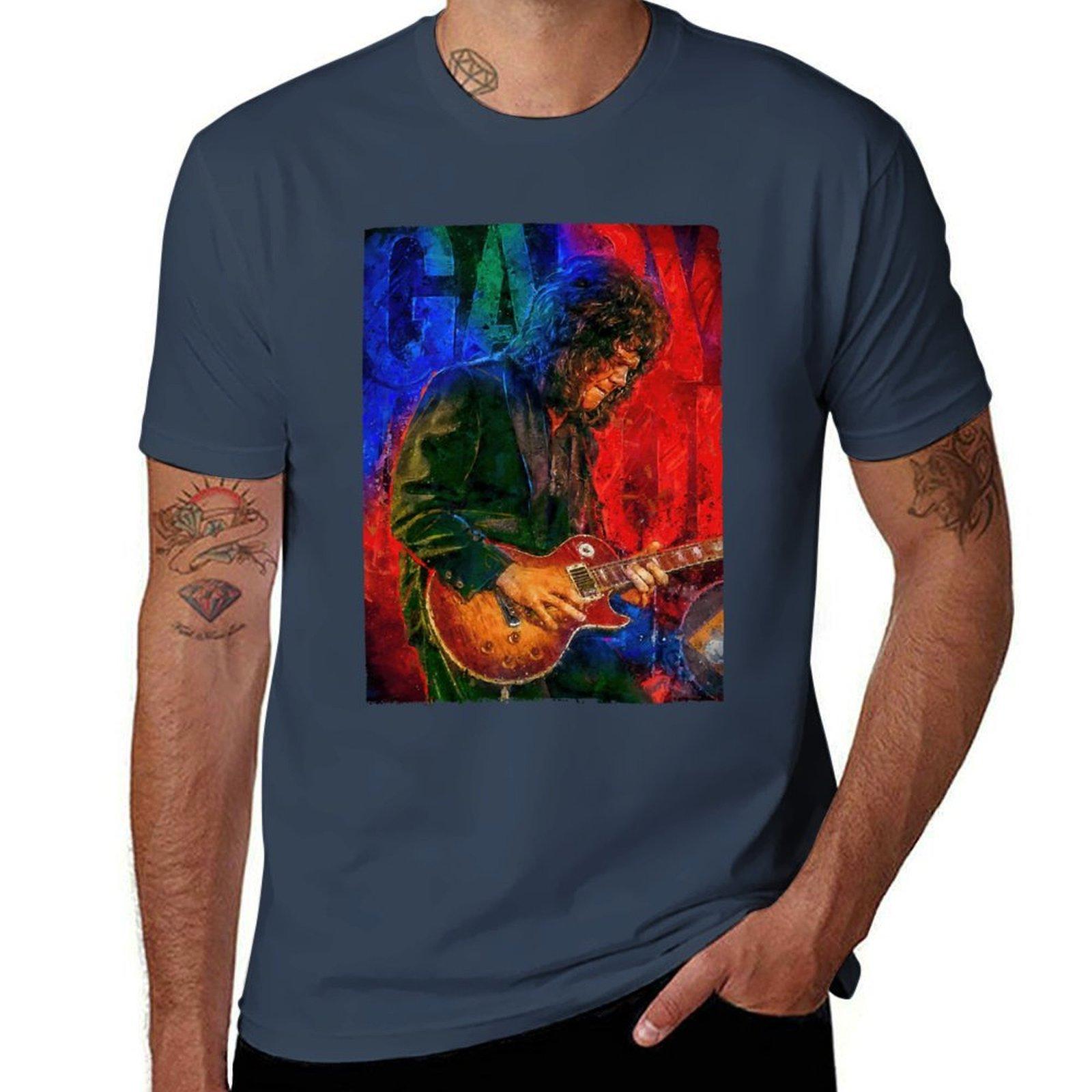 Gary moore tribute portrait art TShirt Casual All Match Short Sleeve TShirt S