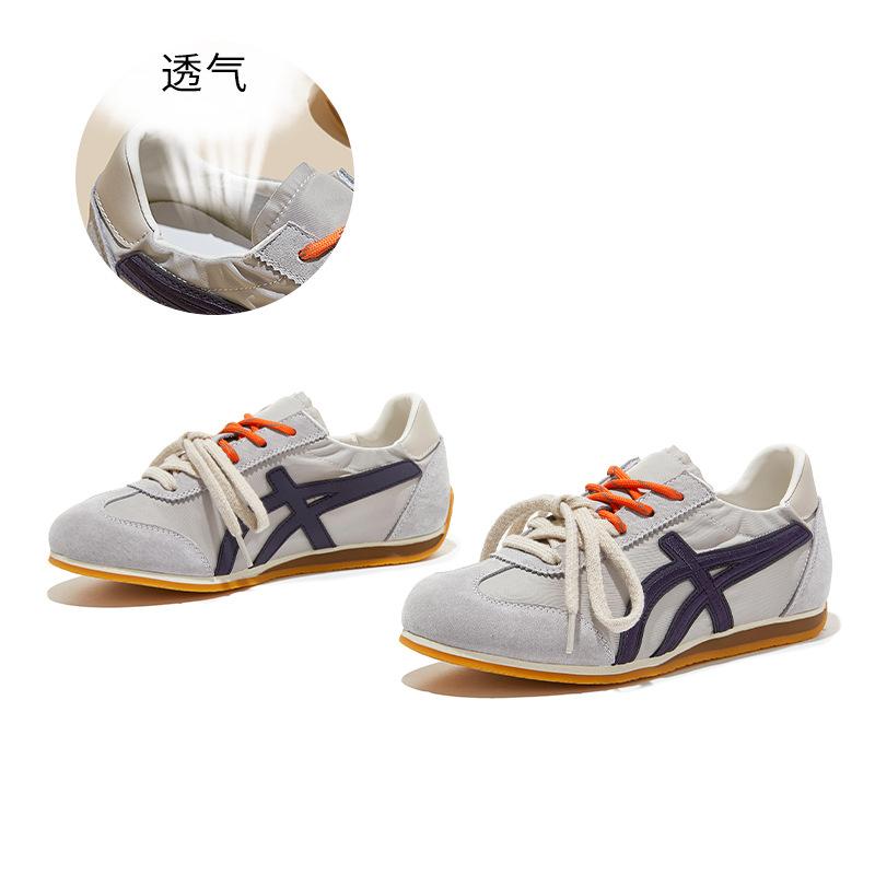 

Leather German training shoes women s 2026 spring flat-bottomed sports shoes women s casual Forrest Gump shoes color matching women s shoes 40 світло-сірий колір