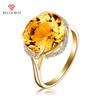 New Temperament Yellow Zircon Round Pendant Fine Jewelry Sets For Wedding Engagement