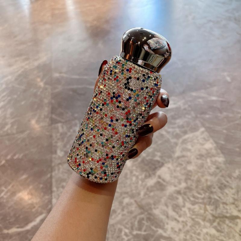 Mini High Beauty LadiesThermos Mug Online Celebrity Handmade Diamond Encrusted Car Use Water Cup 304 Stainless Steel Pocket Cup Water Bottle
