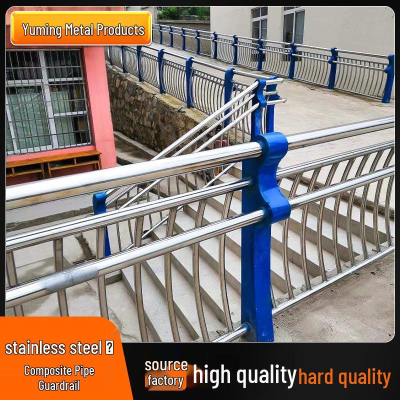 Stainless Steel Composite Pipe Bridge and Highway Guardrails, River Landscape Railings, and Isolation Barrier Installation