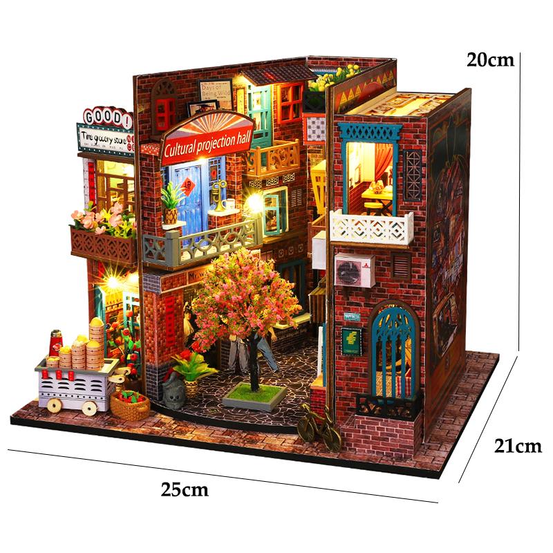 Miniature Doll House Handmade 3D Puzzle Assembly Building Model Kit Creative Room Bedroom Decoration With Furniture Wooden Craft