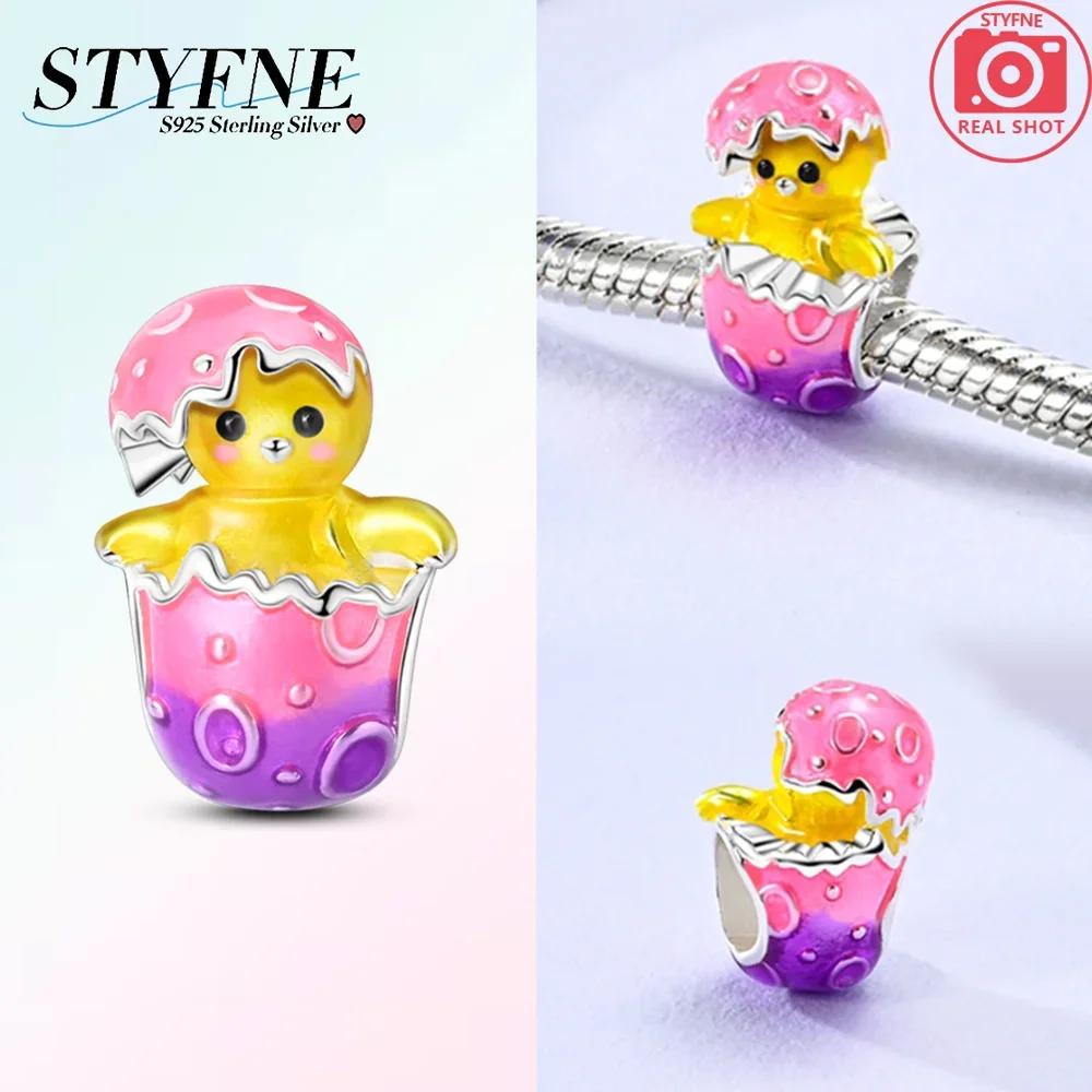 Original Copper Charm Pink Pig Mouse Cheese Fox Animal Charms Bead Fit Bracelet Diy Fine Gift Accessory Jewelry