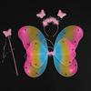Kids Butterfly Wings Set Headband Wand Halloween Party Costume Children Fairy Props Christmas Photography Props