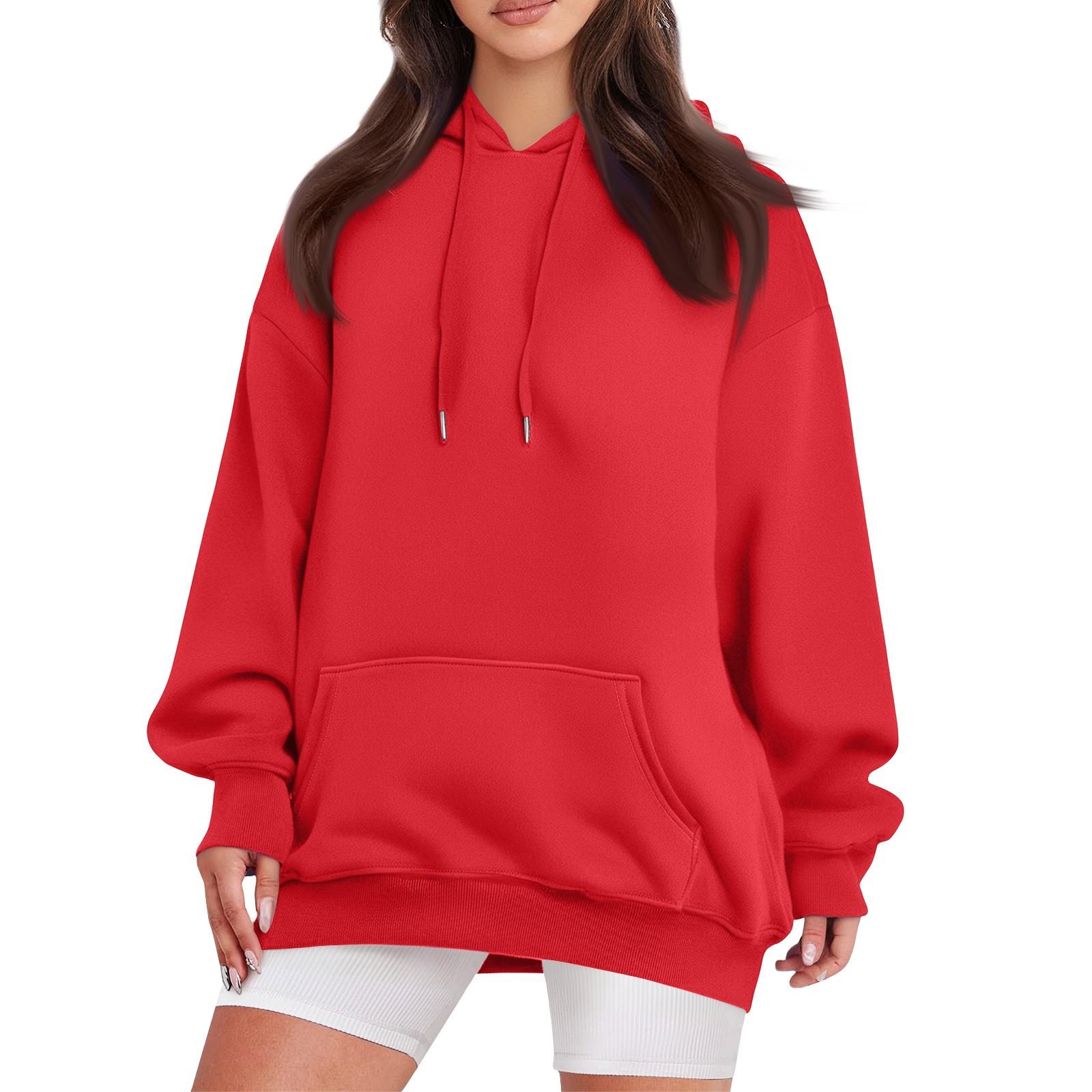 

Women s Fashionable And Comfortable Long-Sleeved Solid Color Hoodie XL
