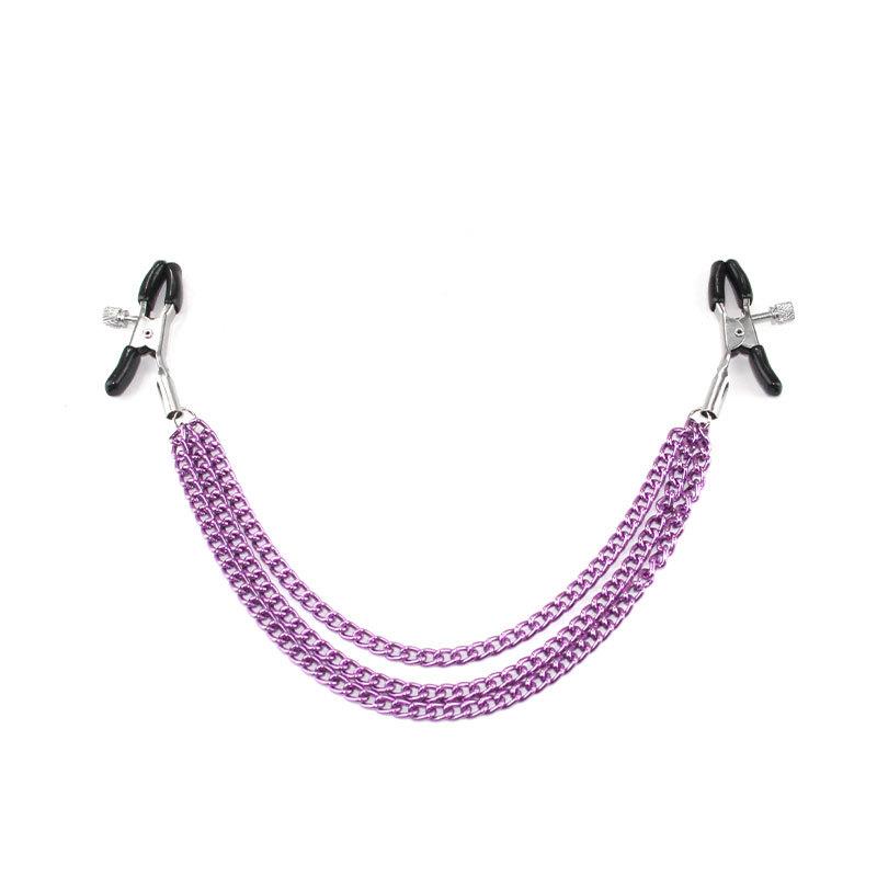 Metal Nipple Clamps with Chain Clips Flirting Teasing Sex Flirt Bondage Slave Bdsm Nipples Stimulation Fetish for Men Women Gay