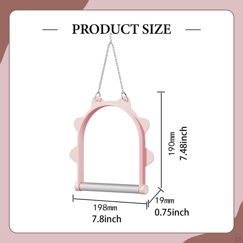 Parrot Swing Hanging Toy Chewing Perch Cage Accessory for Black Small Sized Birds Tiger