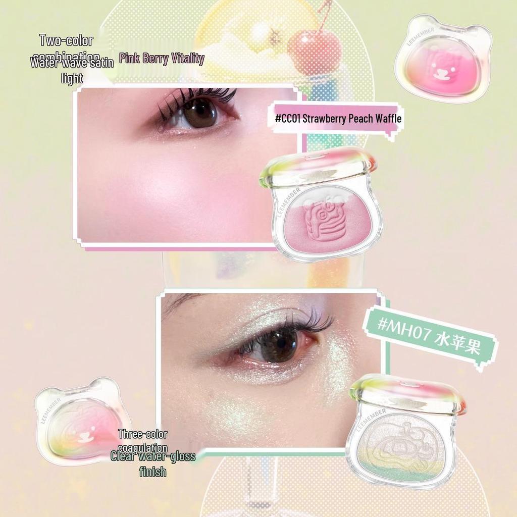Fruit Punch Litchi Single Eyeshadow & Multi-Use Highlight Powder: Lemon Bear Dreamcore Edition