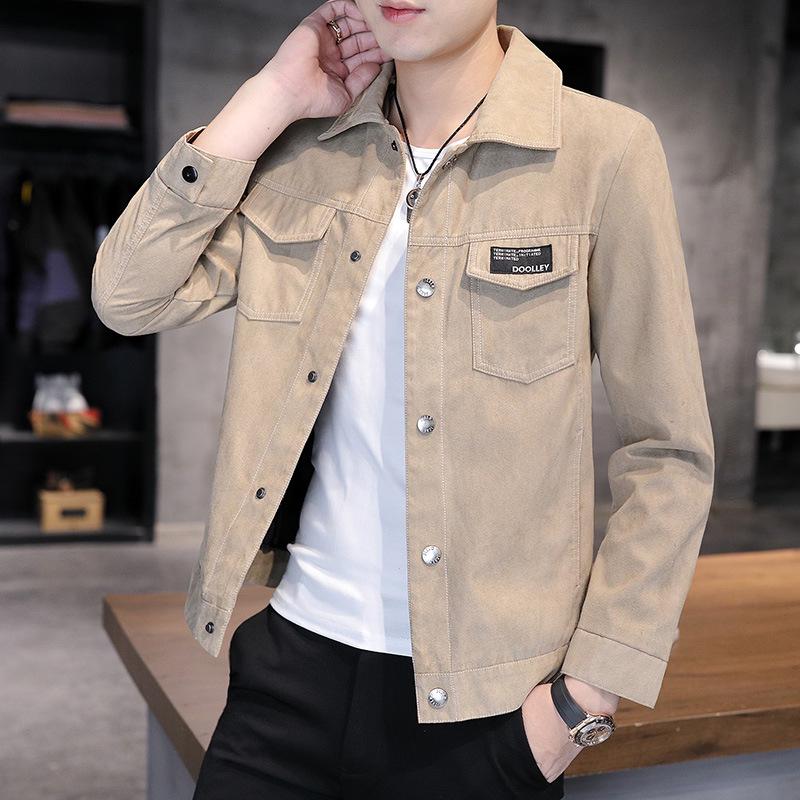 Men's Korean Style Suede Slim-fit Single-breasted Jacket for Spring/Autumn Fashion