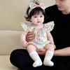 Summer Thin Floral Baby Romper For Newborn Girls Full Moon 100 Days Bodysuit