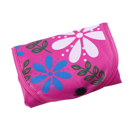 

Складная сумка для покупок Многоразовая большая сумка для покупок Машинная стирка Многоцелевая Сумка-тоут с цветочным принтом на кнопке-защелке розовый