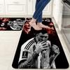 Messi poster Flannel Kitchen Mat Christmas Soft Area Rug Non Slip Floor Carpet Home Decoration