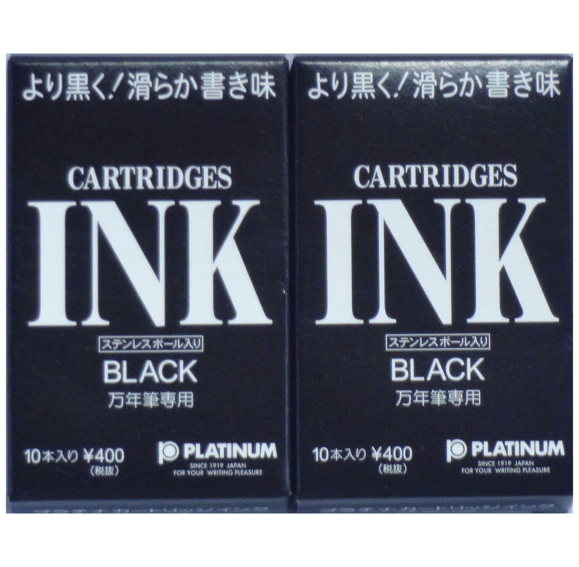 

Platinum Fountainpen Ink Cartridges (Black) 10 Cartridges× 2 Packs (Japan Import)