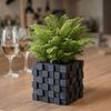 3D Printed Pixel Cube Planter, Grid Spliced Decor, Retro Geometric Ornament, Matte Breathable Structure, Compact Desktop Pot for Succulents Green