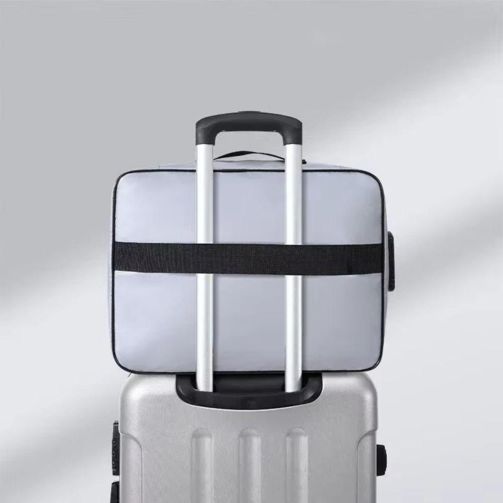 Waterproof Fireproof Document Bag Multi-Layer with Lock Portable Passport Case Space Saving Comfortable Handle Files Briefcase