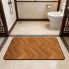 Tapete de Chão com Textura de Madeira Tapete de Banho Absorvente de Terra de Diatomáceas Tapete de Banheiro Moderno de Secagem Rápida Antiderrapante para Chuveiro Cozinha Entrada
