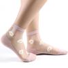 5 Pairs Small Daisy Socks Women's Summer Thin Midtube Invisible Glass Silk Crystal Stockings