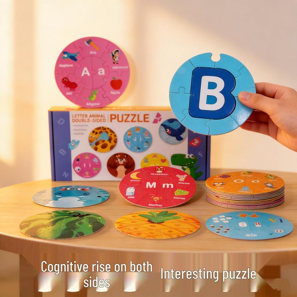 CPCE Kids' Double-Sided Animal Alphabet Puzzle & Parent-Child Interactive Board Game