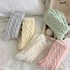 New Soft and Fluffy Fluffy Socks Autumn Winter Thicken and Thickened Macaron Color Mid Calf Sock for Cold Protection Solid Color