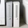 Plastic Garbage Can with Press Type Opening Large Capacity Trash Can Waste Bin Toilet Brush for Daily Disposal Need