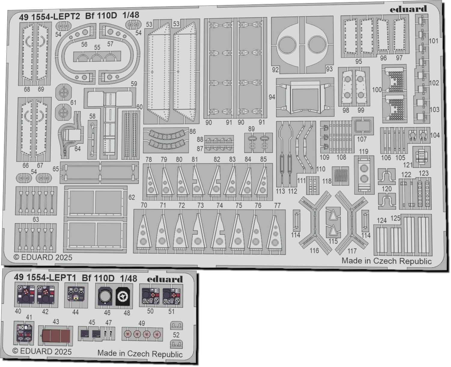 

Eduard 1/48 Bf110D Etching Parts (for Eduard) Plastic Model Kit Parts EDU491554 (Airplane)