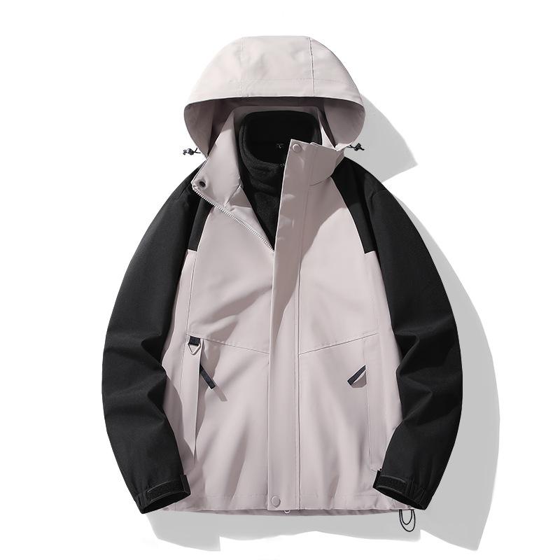 Vinterkvalitet Par Skaka Färgmatchning 3-i-1 Jacka Sport Utomhusjacka