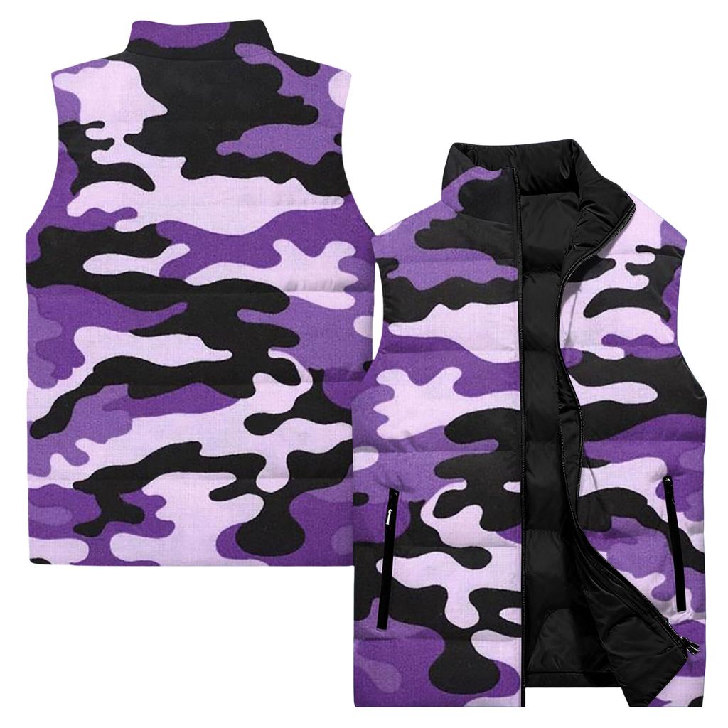 Gilet da uomo casual e alla moda senza maniche, giacca di cotone stampata a tinta unita
