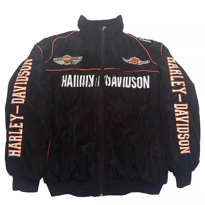Embroidered Racing Suit F1 Kurtka Motocyklowa: Retro Styl Europejski i Amerykański, Bawełniany Płaszcz z Długim Rękawem