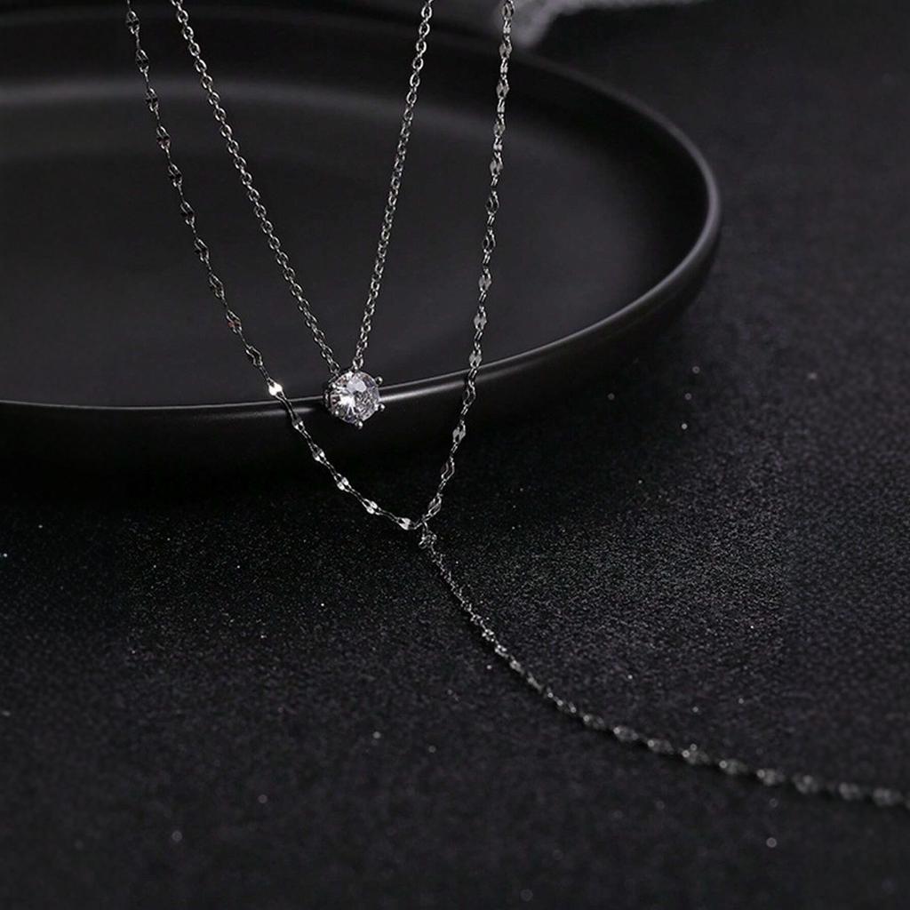 Pure Desire Ceiling~ Shining Zircon Light Luxury Collarbone Chain Necklace Female Tide Exquisite Temperament Versatile Neck Chain Jewelry