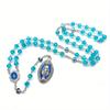 1pcs Pendant Blue Crystal Oil Drop Pendant Necklace Five Rui Heart Handmade Beaded Long Rosary Sweater Chain