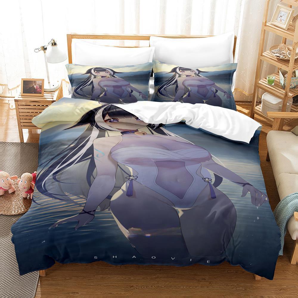 Anime Kawaii Girls Shylily Bedding Set Single Twin Full Queen King Size Bed Set Adult Kid Bedroom Duvet Cover Sets Home Textiles